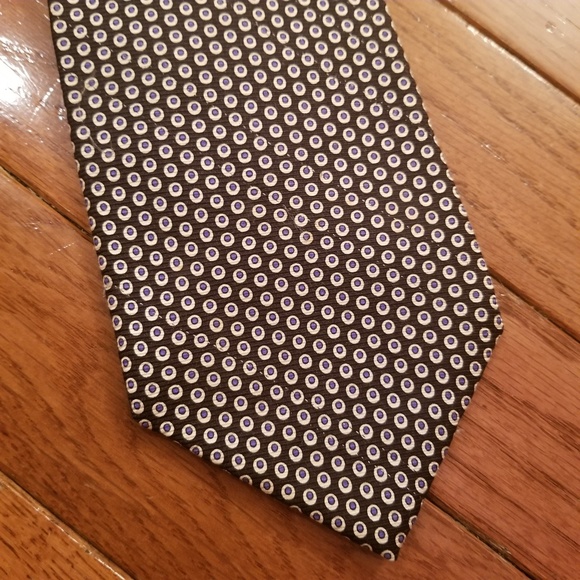 Lauren Ralph Lauren Tie Men's Vintage LRL Dark Gray and Blue Polka Dot Tie - Picture 4 of 5